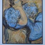 Painting titled "blouse roumaine en…" by Ioana, Original Artwork, Gouache