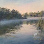 Rysunek zatytułowany „Sunrise on the lake” autorstwa Irene_art, Oryginalna praca, Pastel