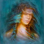 Картина под названием "Red-haired beauty" - Irina Inozemtseva-Lopes, Подлинное произведение искусства, Масло