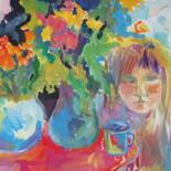 Peinture intitulée "morning coffee" par Irina Kindritska, Œuvre d'art originale, Gouache