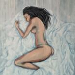 Painting titled "Nude Girl  Modern a…" by Irina Oleynik, Original Artwork, Oil