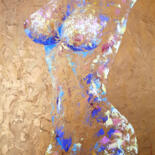 Painting titled "Erotic nude female,…" by Irina Prokofeva, Original Artwork, Oil Mounted on Wood Stretcher frame