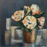 Painting titled "Bouquet jaune" by Irwine B., Original Artwork, Acrylic