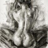 Disegno intitolato "Nude girl _2" da Iryna Kopyrina, Opera d'arte originale, Carbone