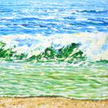 Painting titled "Gentle waves 2." by Iryna Kastsova, Original Artwork, Acrylic Mounted on Wood Stretcher frame