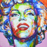 Malarstwo zatytułowany „Marilyn Monroe 23” autorstwa Iryna Kastsova, Oryginalna praca, Akryl Zamontowany na Drewniana rama n…