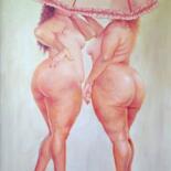 Malarstwo zatytułowany „Pink Ladies” autorstwa Isabel Mahe, Oryginalna praca, Olej Zamontowany na Drewniana rama noszy