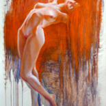 Peinture intitulée "Mécanique orange" par Isabel Mahe, Œuvre d'art originale, Huile