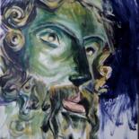 Painting titled "Eroe greco ll" by Isabel Zuniga Recalde, Original Artwork, Oil Mounted on Wood Stretcher frame