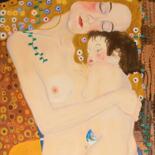 Peinture intitulée "Maternity" par Isabell Deltell, Œuvre d'art originale, Huile