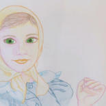 Dessin intitulée "Blanche" par Poka, Œuvre d'art originale, Crayon