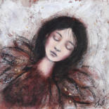 Painting titled "Je rêve que je vole…" by Isabelle Milloz, Original Artwork, Acrylic Mounted on Cardboard