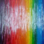 Peinture intitulée "over the rainbow" par Princesse Sylviane D Isangel, Œuvre d'art originale, Huile