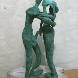 Sculpture intitulée "264) Le couple Amo…" par Isis Bi M, Œuvre d'art originale, Bronze