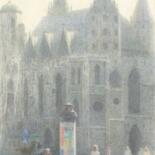 Malerei mit dem Titel "Stephanplatz, Wien" von Iskander Ulumbekov, Original-Kunstwerk
