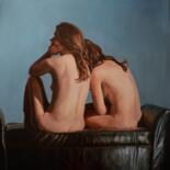 Painting titled "Taboo love 2." by Istvan Cene Gal, Original Artwork, Oil