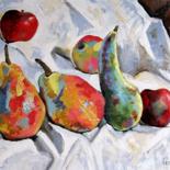 Painting titled "Apples and Pears" by Ixygon, Original Artwork, Oil