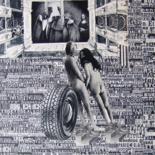 Collages titled "Mona Lisa with tire" by Jaroslav Seibert, Original Artwork