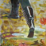 Painting titled "Automne" by Jacqueline Claux (Jaklinclo), Original Artwork, Oil