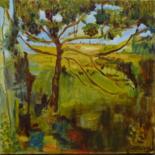 Schilderij getiteld "l'arbre" door Jacqueline Claux (Jaklinclo), Origineel Kunstwerk, Olie