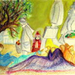 Drawing titled "LES OUBLIES" by Jacqueline Sarah Uzan, Original Artwork, Pastel