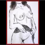 Drawing titled "nus..18  sur papier…" by Jacques Depoorter, Original Artwork