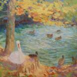 Painting titled "Jeux d'eau à Périgny" by Jacques Fontan, Original Artwork, Oil