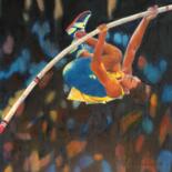 Peinture intitulée "Le saut à la perche…" par Jacques Tafforeau, Œuvre d'art originale, Autre