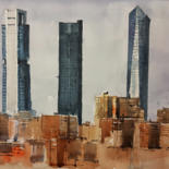 Malerei mit dem Titel "Madrid 4" von Jacques Villares, Original-Kunstwerk, Aquarell