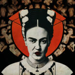 Peinture intitulée "Frida Kahlo looking…" par Jan Keteleer, Œuvre d'art originale, Travail numérique 2D