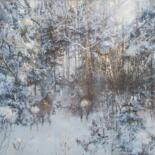 Malerei mit dem Titel "Winter in Forest. A…" von Janis Zingitis, Original-Kunstwerk, Öl Auf Keilrahmen aus Holz montiert