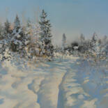 Painting titled "Snowdrifts" by Janis Zingitis, Original Artwork, Oil