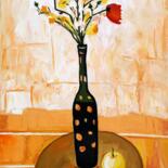 Painting titled "still life with app…" by Janna Shulrufer, Original Artwork, Oil