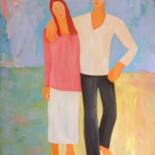 Painting titled "love couple" by Janna Shulrufer, Original Artwork, Oil