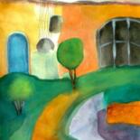 Painting titled "Artist's colony in…" by Janna Shulrufer, Original Artwork, Watercolor