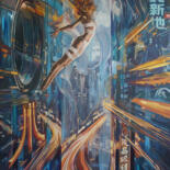 Pittura intitolato "The Fifth Element" da Janusz Orzechowski, Opera d'arte originale, Olio