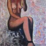 Painting titled "An Ordinary Girl" by Jarmo Korhonen, Original Artwork, Oil Mounted on Wood Stretcher frame
