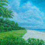 Pintura intitulada "beach corner at mau…" por José A Cavaco, Obras de arte originais, Óleo