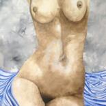 Painting titled "Nu Drapé" by Jean-Christophe Labrue, Original Artwork, Acrylic