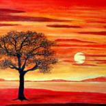 Peinture intitulée "coucher de soleil o…" par Lebreton-Hays, Œuvre d'art originale, Huile