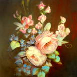 Peinture intitulée "des  fleurs" par Lebreton-Hays, Œuvre d'art originale, Huile