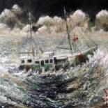 Peinture intitulée "Retour de pêche" par Jean Edmond Tropet, Œuvre d'art originale, Huile