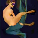 Painting titled "Odalisque" by Jean Lawa, Original Artwork, Acrylic