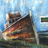 Painting titled "Mail boat" by Jean-Luc Lacroix (JL LACROIX), Original Artwork, Acrylic