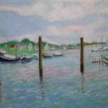 Painting titled "Fishermen's Harbor" by Jean Maynard, Original Artwork, Other