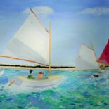 Painting titled "Cat Boats Race on N…" by Jean Maynard, Original Artwork