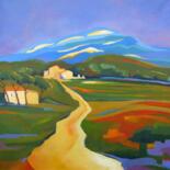 Painting titled "Le Pic Saint-Loup a…" by Jean-Noël Le Junter, Original Artwork, Oil Mounted on Wood Stretcher frame