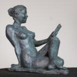 Sculpture intitulée "Lectrice n°2" par Jean Pierre Picheny, Œuvre d'art originale, Bronze