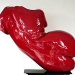 Sculpture titled "Rouge Enora" by Jean Pierre Picheny, Original Artwork, Resin