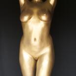 Sculpture titled "Une femme en Or" by Jean Pierre Picheny, Original Artwork, Resin